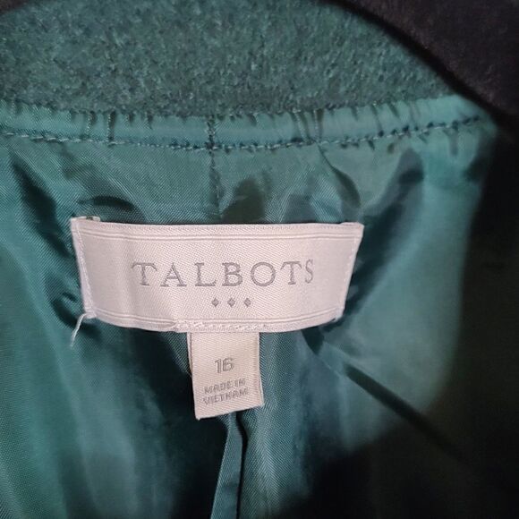 Talbot's Green Wool Blend Coat Jacket Size 16 - Picture 2 of 8